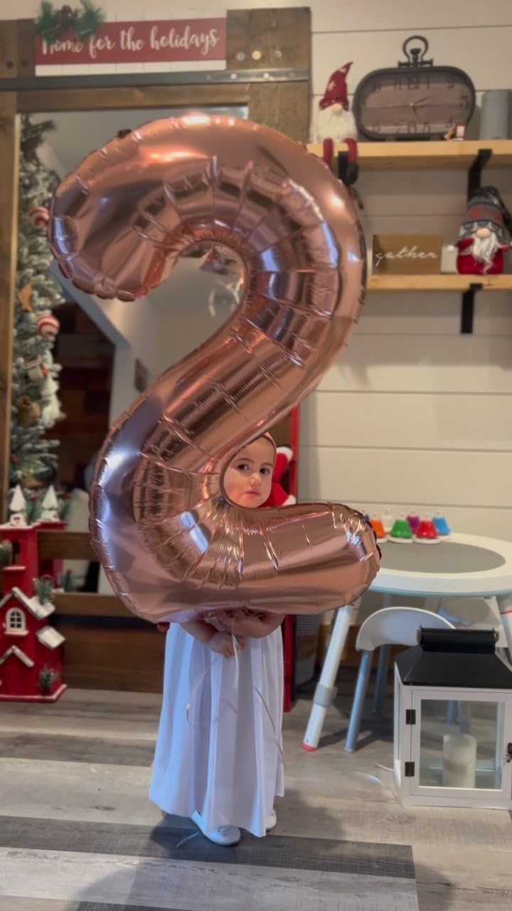 Rose Gold 40-Inch Number 1 Balloon - First Birthday Decorations for Girls & Boys