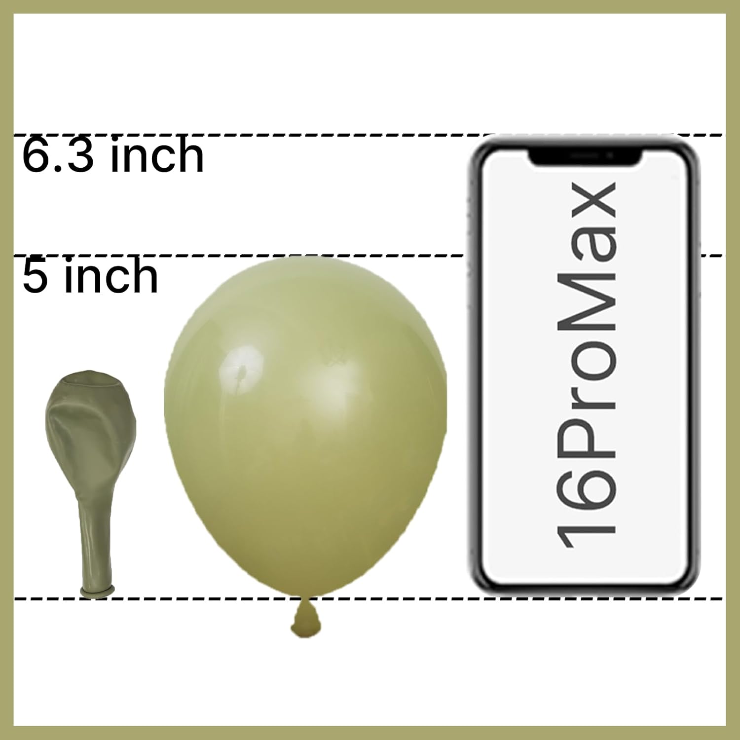 PartyWoo Sage Green Balloons - 100pcs 5-Inch Olive Latex Balloons for Boho-Themed Celebrations