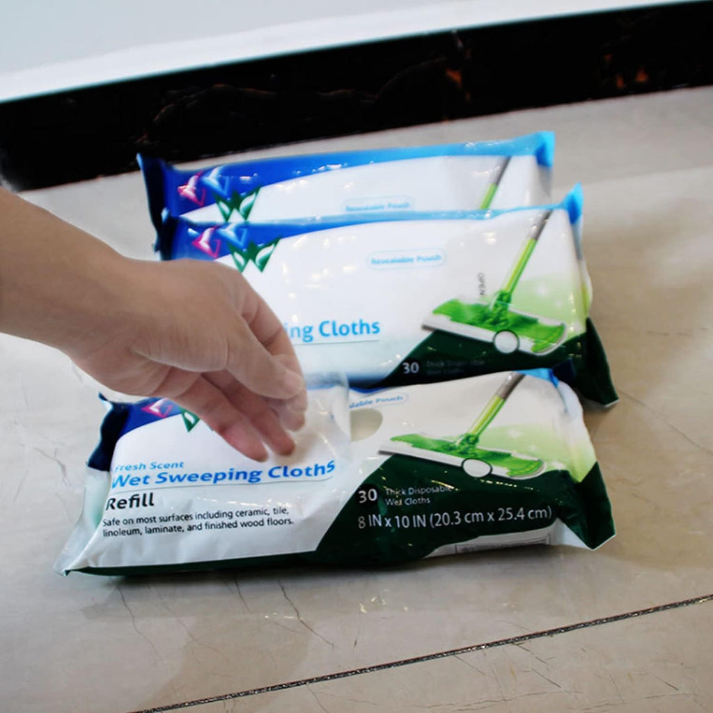 Skiennix Wet Mopping Pad Refills - 30 Count for Swiffer Sweeper | Superior Cleaning Cloths