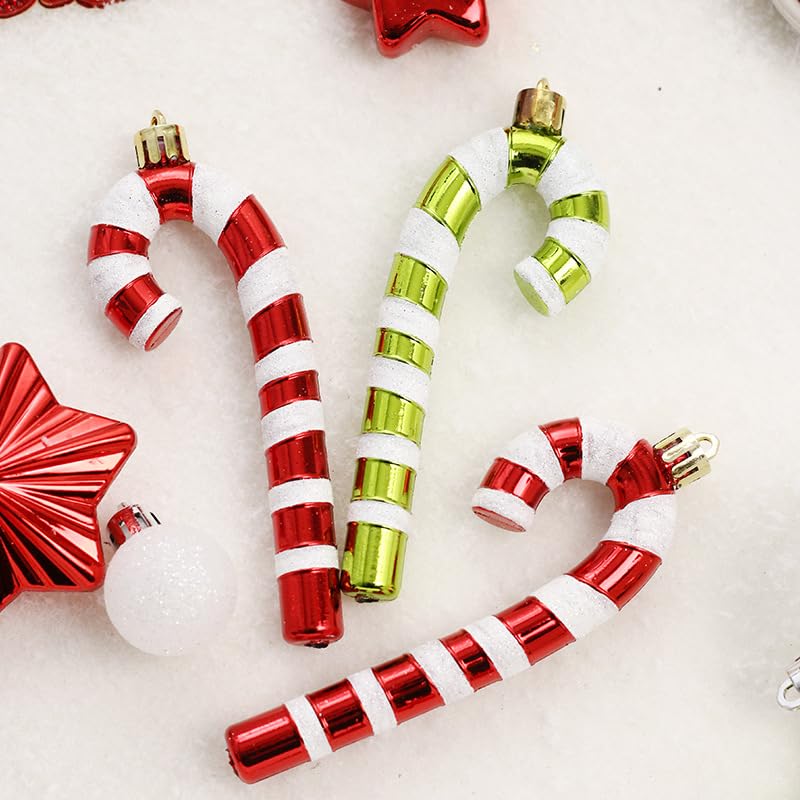 70pcs Shatterproof Christmas Tree Ball Ornaments Set - Red White Variation