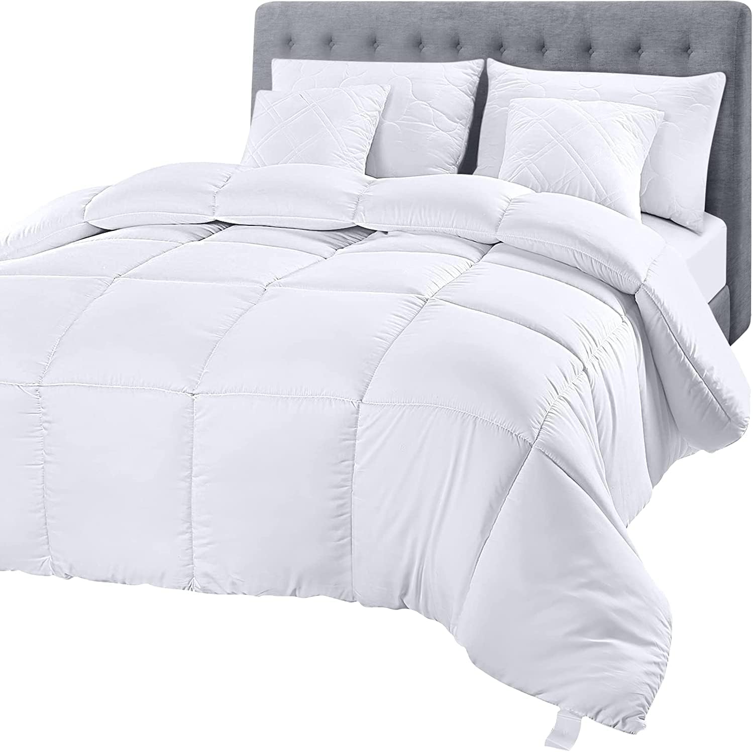 Utopia Bedding King Comforter - Quilted White Duvet Insert with Corner Tabs | 90 x 102 Inches