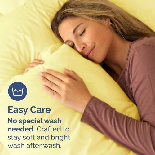 King Pillow Cases by [Brand Name] - Ultra Soft Hotel Quality Covers | Cozy, Wrinkle-Free & Fade Resistant - Yellow, 2-Piece Set