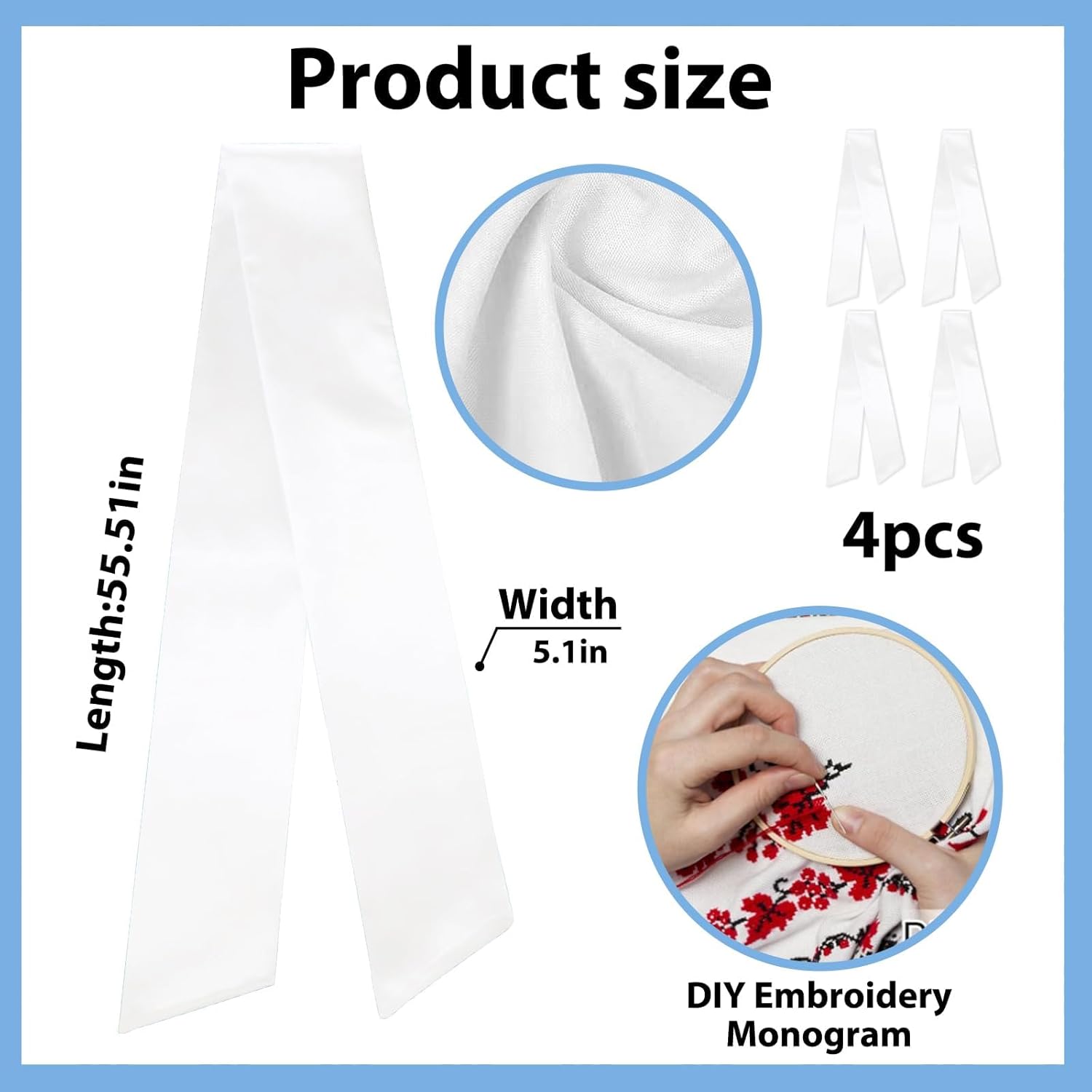 Regine Switzerland Christmas Wreath Sash - 4-Piece White Burlap Set for Holiday Decor & Celebrations
