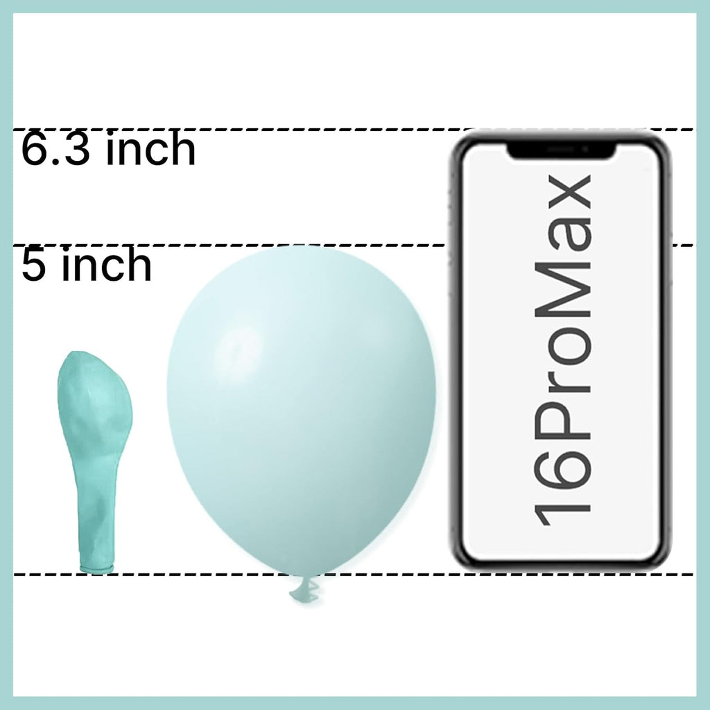 PartyWoo Teal Balloons - 50 Pack Mini 5-Inch Pastel Turquoise Balloons for Celebrations & Events