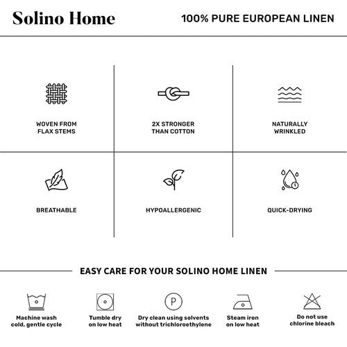 Solino Home 100% Pure Linen Table Runner 90 Inches Long - Red/White Table Runner 14 x 90 Inch - Handcrafted and Machine Washable - Winter Forest Print