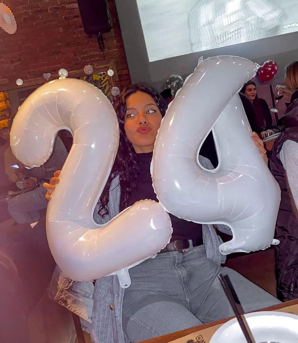 Regine Switzerland 40-Inch White Number 4 Balloon - Translucent Party Decoration for 4th Birthday