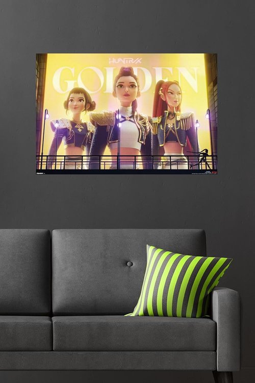 Huntrix Golden Wall Poster - Netflix KPop Demon Hunters (2025) | Unframed, 34"L x 22.4"W