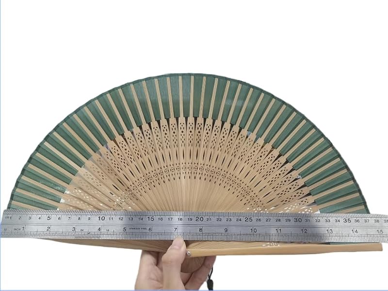 Tsnamay Classical Silk Folding Fan - Elegant White Handheld Fan for Events