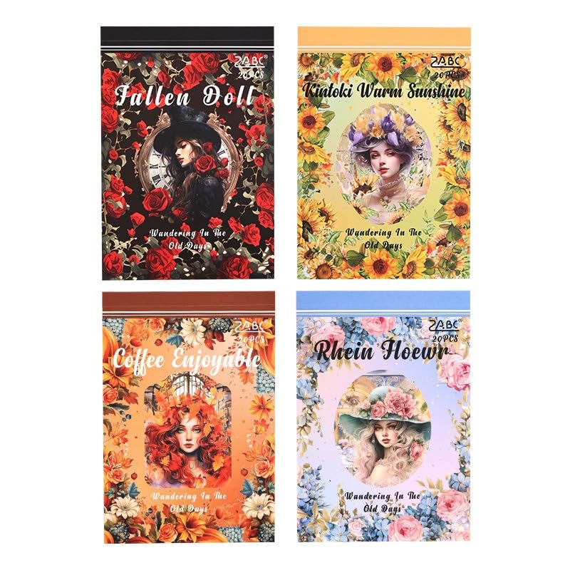 TIAMECH Loose Old Times Rose Princess Sticker Book - Premium PET