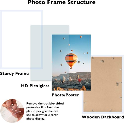 JCJMY 16x24 Picture Frame - Versatile Wall Hanging for Photos & Canvas | White, Horizontal & Vertical Formats