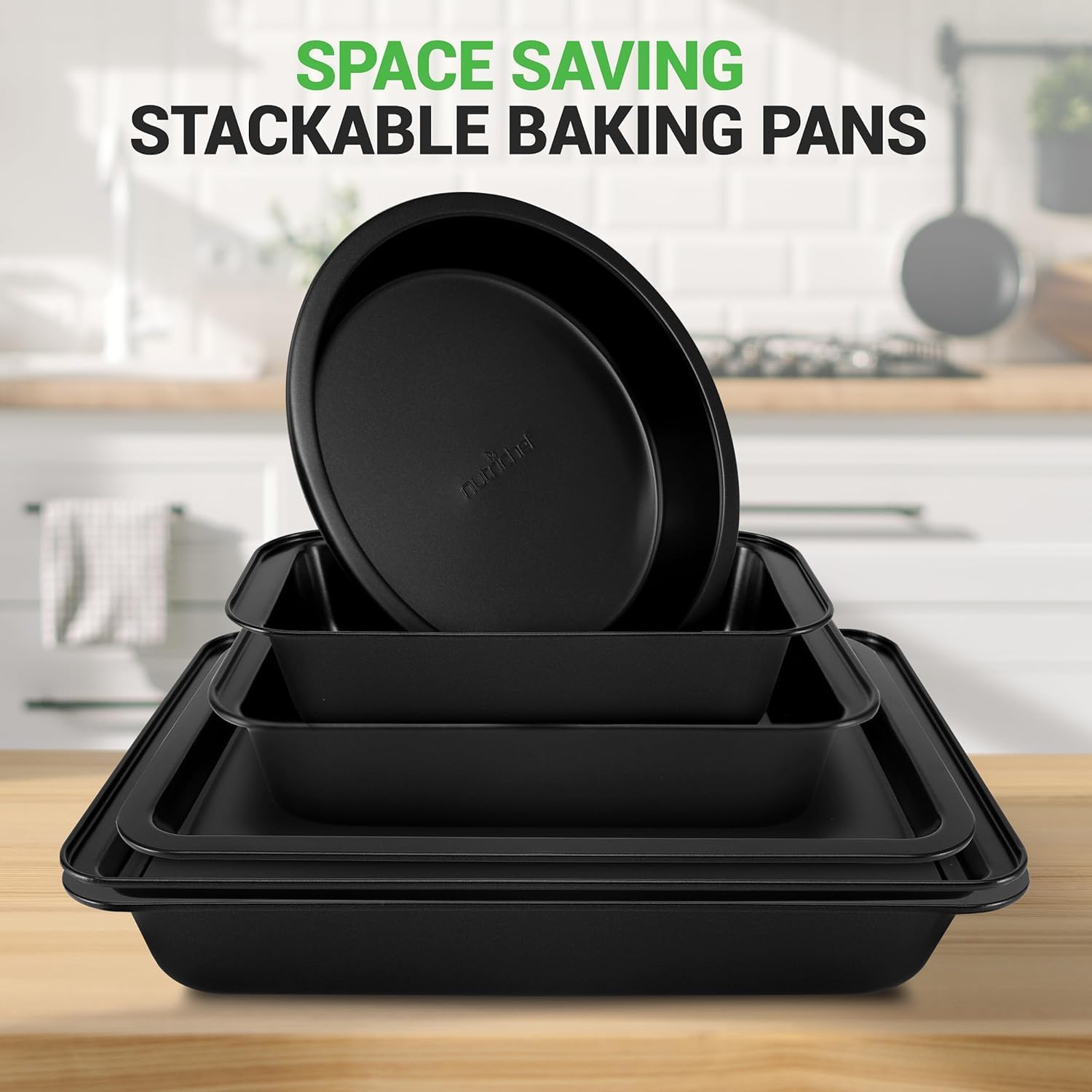 NutriChef 10-Piece Non-Stick Baking Set - Heavy-Duty Carbon Steel Bakeware for Effortless Food Release & Easy Cleanup