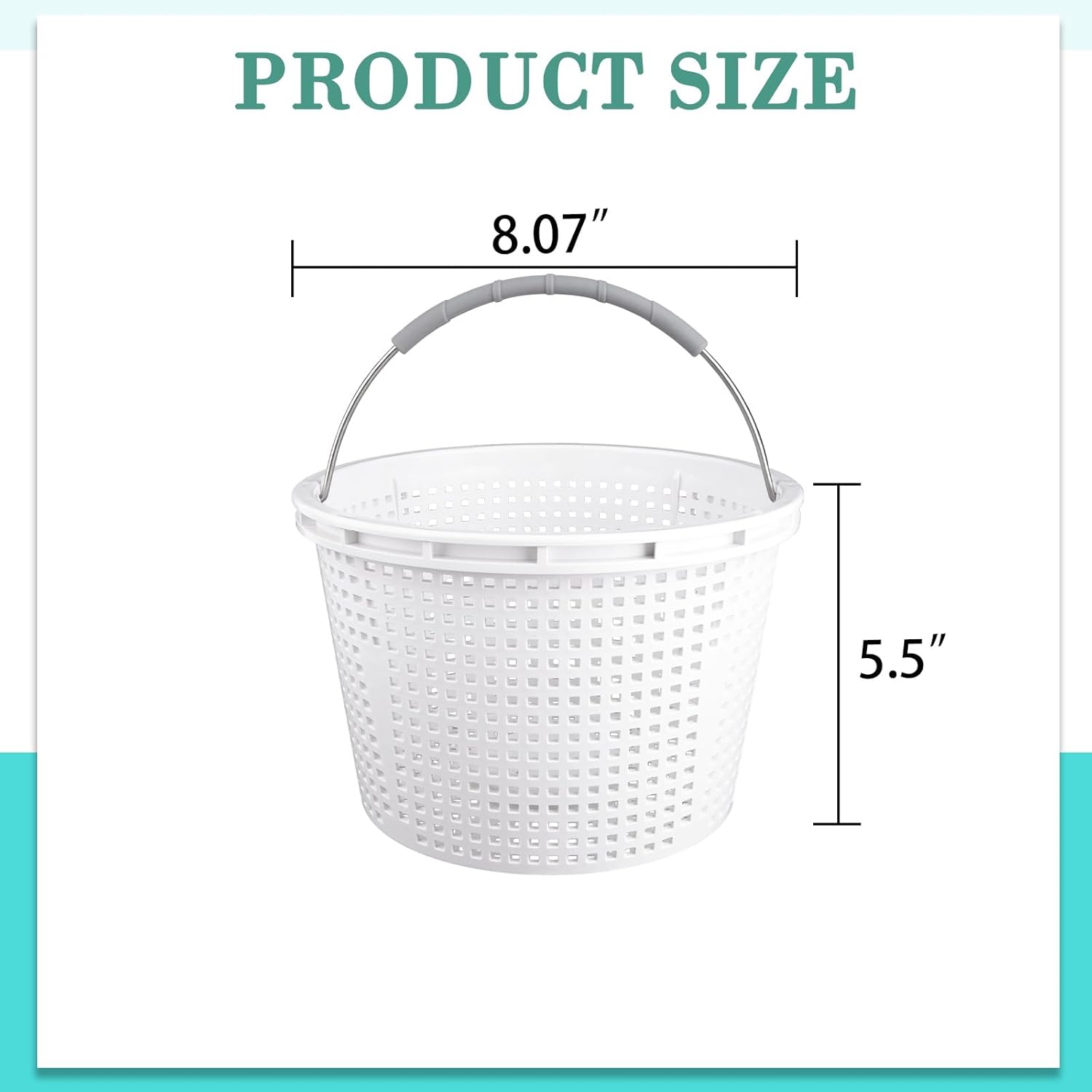 Pentair Pool Skimmer Basket - 8" Inground Pool Skimmer with Brass Weight & Rubber Grip