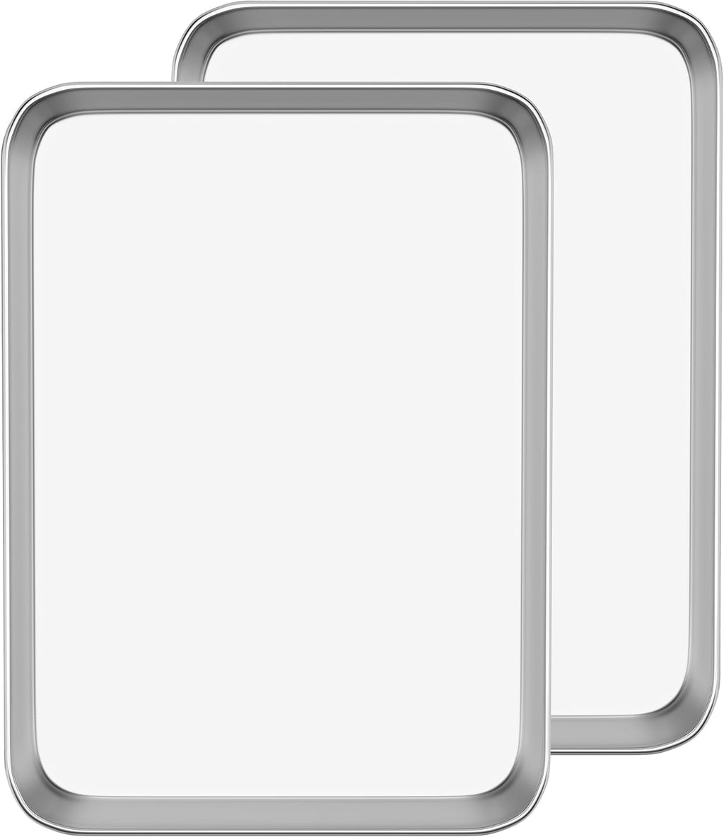 Umite Chef Baking Sheet Set - Professional Stainless Steel Cookie Trays | Non-Toxic, Easy Clean, 10.39x8.07 Inches