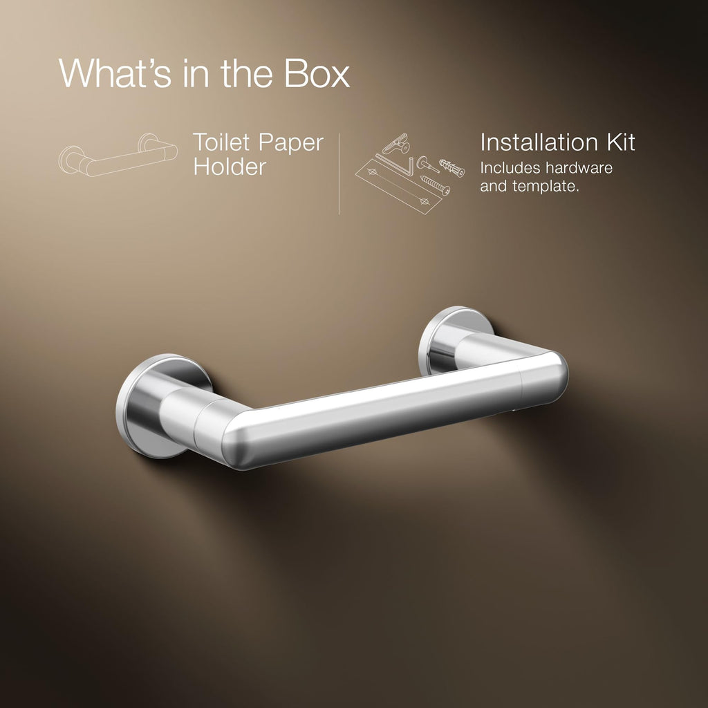 KOHLER Toilet Paper Holder by, Bathroom Toilet Paper Holder, Kumin Collection, Vibrant Brushed Nickel, K-24546-BN