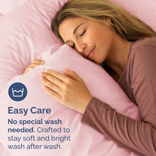 King Pillow Cases by [Brand Name] - Ultra Soft Hotel Quality Covers | Wrinkle-Free & Fade Resistant - 4 Piece Set in Baby Pink