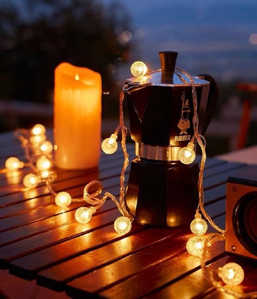 WFGGEH Globe String Lights, 10ft 20 LED USB Powered Globe Crystal Ball Fairy String Lights Warm White for Birthday Party Wedding Christmas Home Decoration