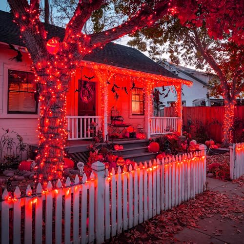 400FT Red Christmas String Lights with Remote - Indoor Outdoor LED Decorations