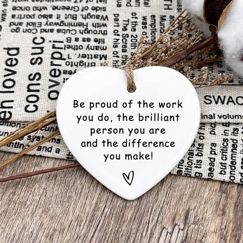 Ceramic Heart Ornament - Thank You Gift for Coworkers & Teachers