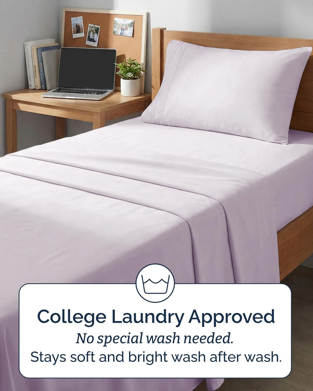 Skiennix Twin XL Sheet Set - Comfy Cooling Bed Sheets - Luxury Bedding in Light Lavender - Deep Pockets & Wrinkle-Free