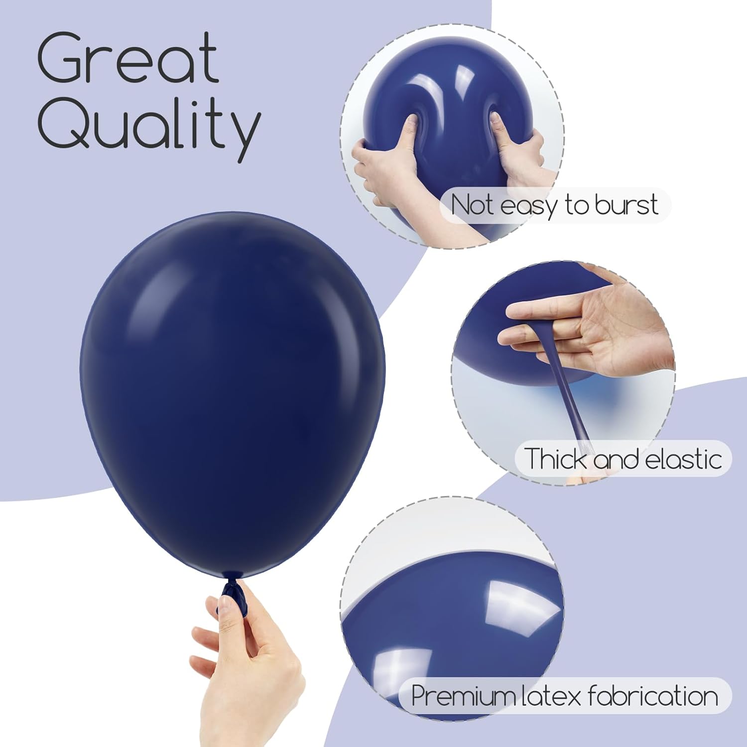 Skiennix Navy Blue Balloons - 120-Piece Set in 5, 10, 12, 18 Inch Sizes | Perfect for Graduation, Weddings & Birthdays