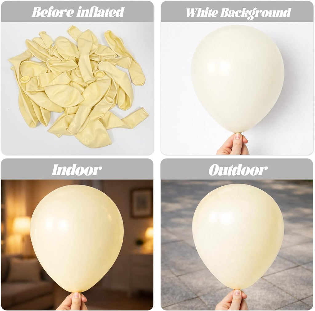 Voircoloria Ivory White Balloons - 66-Pack 12-Inch Latex Party Balloons for Weddings & Celebrations