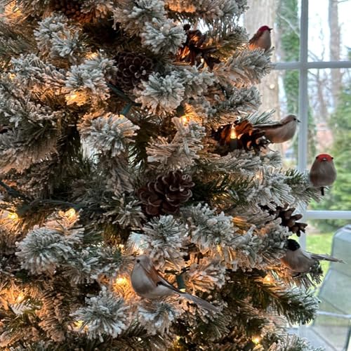 12pcs Artificial Birds Clip-On Decor for Christmas Tree Garden Wreaths and Patio