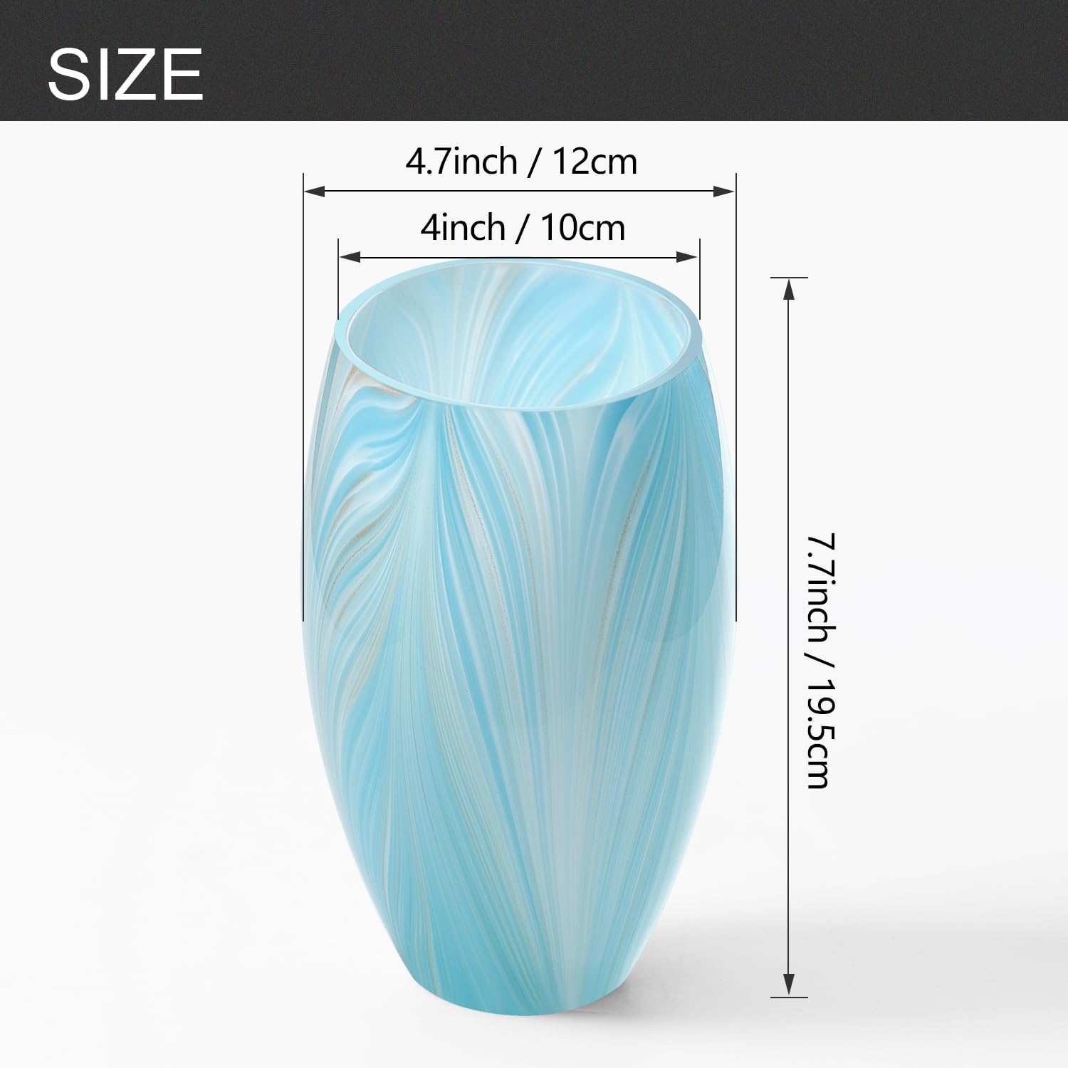 Fixture Replacement Globe Shade,Lampshade for E26 Base 1-5/8 Inch Fitter, Color Art Glass Oval Lampshade Cover for Pendant Kitchen Wall Sconce Chandelier Vanity Light (3, Blue and Gold)