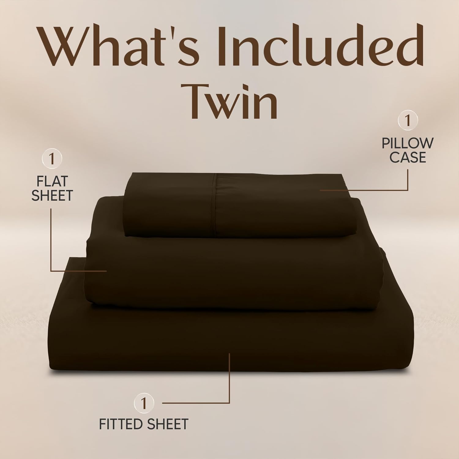 Utopia Bedding Twin Sheet Set - Soft & Breathable Microfiber, 3-Piece Bed Sheets in Brown