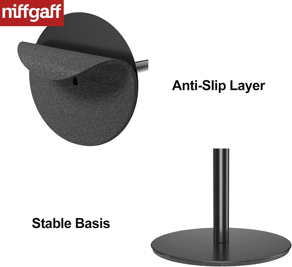 Skiennix Black Toilet Paper Holder Stand - Stainless Steel Free-Standing Dispenser for 4 Rolls