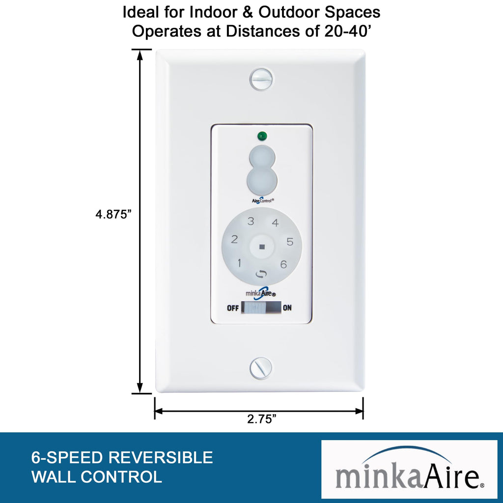 Minka Aire WC400 DC Wall Control or Remote w/Full Function, White