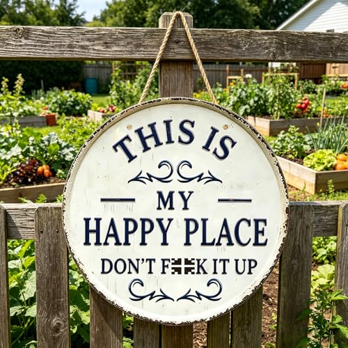 This Is My Happy Place Don'T F It Up Funny Metal Wall Art Signs