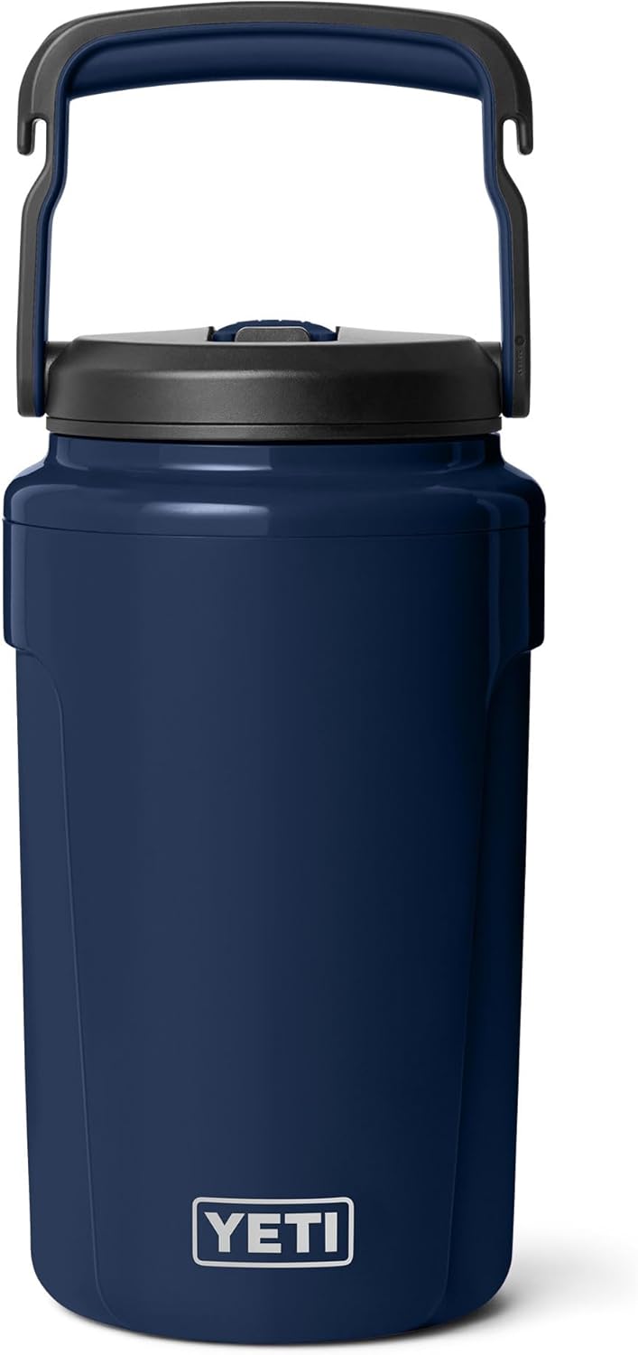 YETI Silo Half Gallon Insulated Water Jug - Leakproof Sports Bottle with Straw Cap & Fence Hook Handle - Navy