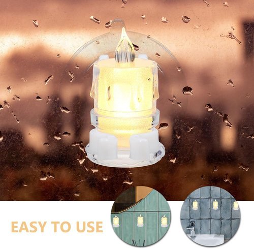 Cabilock Window Candle Suction Cups - 6pcs Flameless Taper Candle Holders for Holiday Decor