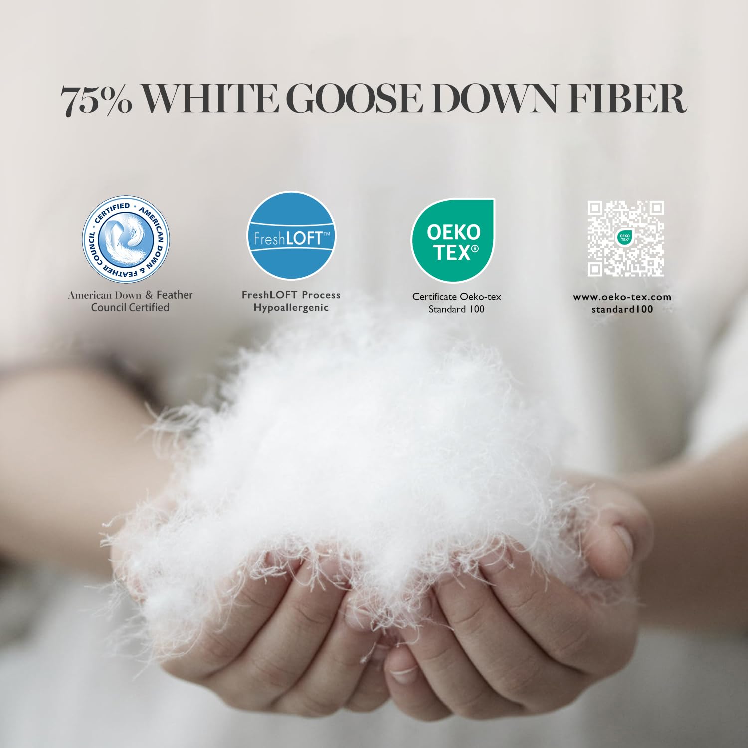 Martha Stewart Goose Down Fiber Comforter Twin Size All Seasons Duvet Insert - Ultra-Soft 1cm Breathable Panel Hotel Luxury Hypoallergenic Comforter, 31oz Fluffy Medium Warmth, 68x90