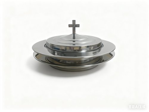 SruiSwei Polished Steel 2 PCS Communion Bread Plate with Cover for Churches,Stackable Communion Bread Tray Plates with Lid, 2 Stacking Communion Plate & 1 Bread Plate Lid