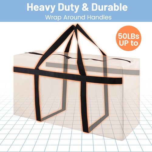 CIVJET Extra Large Heavy-Duty Moving Bags - 6 Pack with Reinforced Zippers & Handles | Ideal for Clothes Storage & Camping Essentials