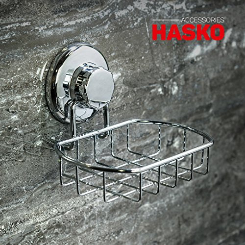 HASKO Rustproof Stainless Steel Suction Cup Soap Dish for Shower Wall