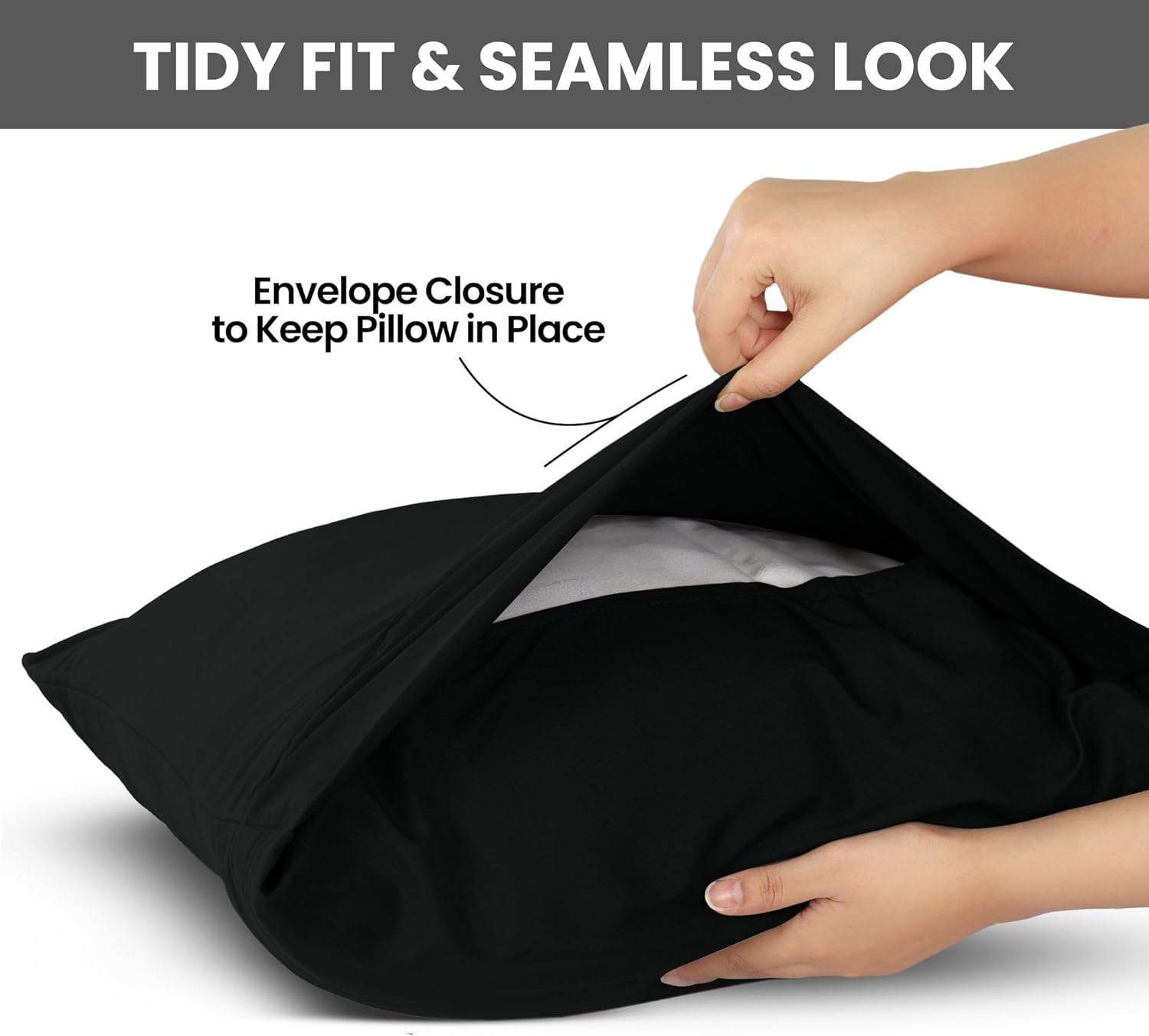 Utopia Bedding Standard Pillow Cases - Soft Brushed Microfiber - 2 Pack, Black | 20 x 26 Inches