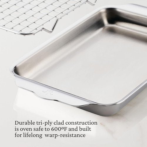 Hestan OvenBond Provisions - Mini Eighth Sheet Pan & Rack Set | Tri-Ply Stainless Steel (6 x 9")