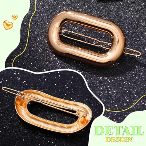 JONKY Gold Geometric Metal Hair Barrettes - 4 Piece Minimalist Set