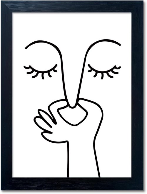 AIANHUA Bathroom Wall Art - Humorous Black and White Canvas Print | Modern Minimalistic Decor
