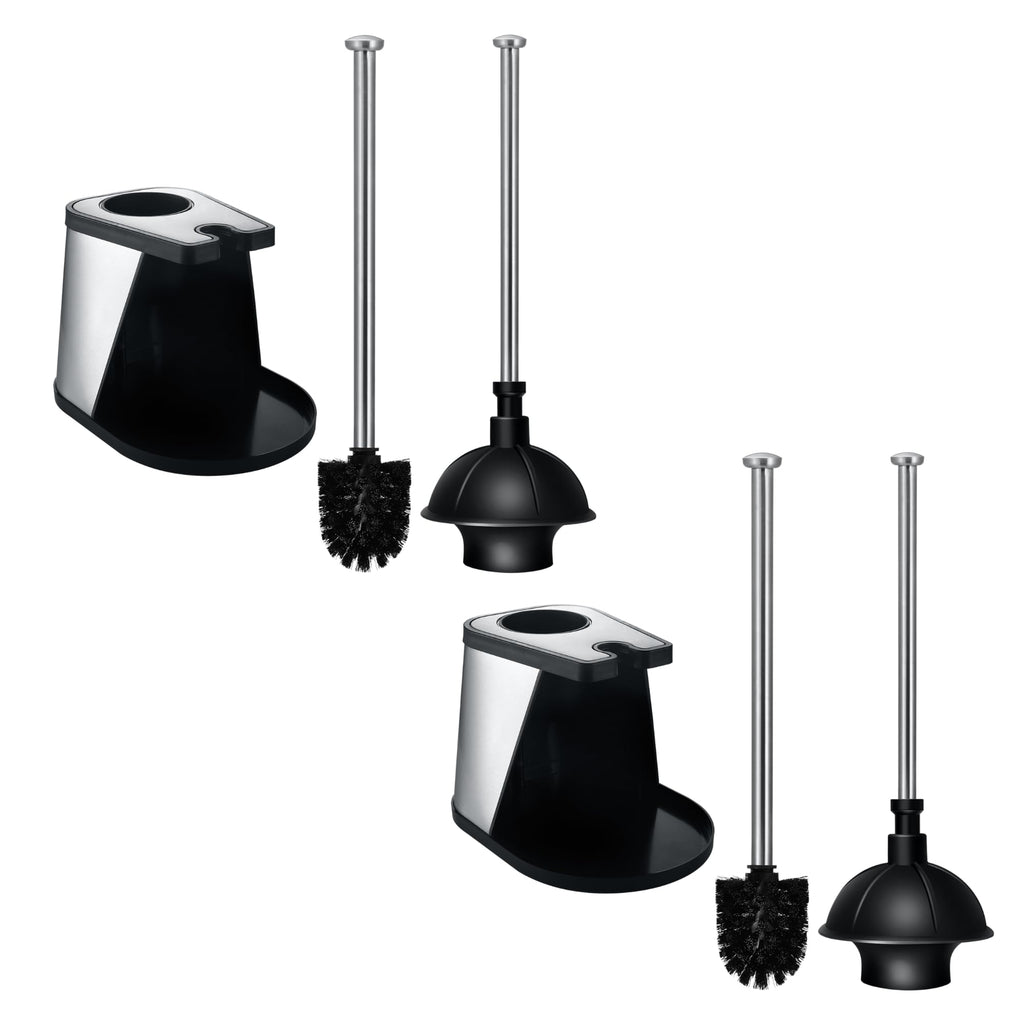 ToiletTree Products Modern Deluxe Freestanding Toilet Brush and Plunger Combo 2 Pack