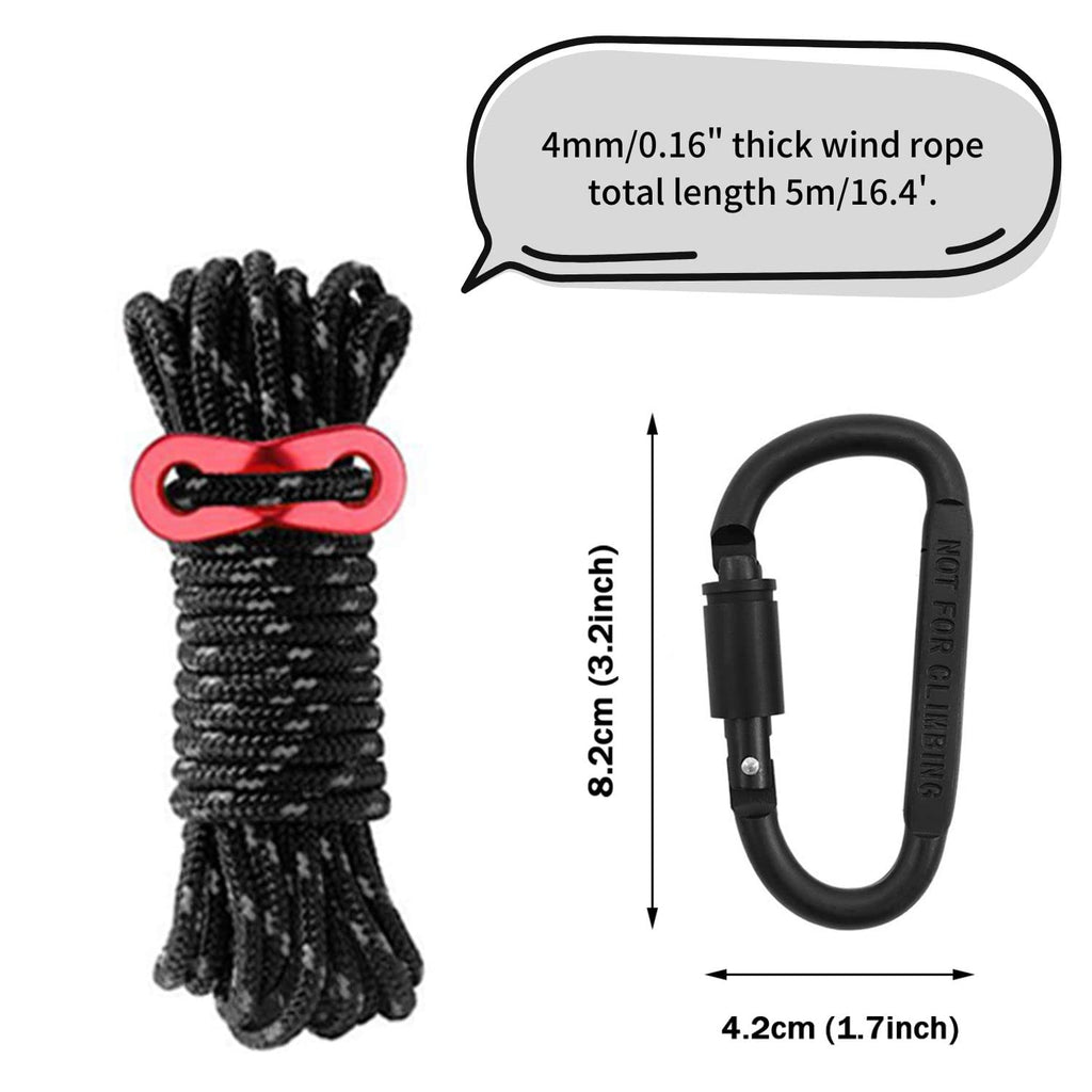 FIREHIKING Spark Arrestor 2.36" Stove Pipe with Ground Nail Wind Rope Carabiner Chimney Rain Cap
