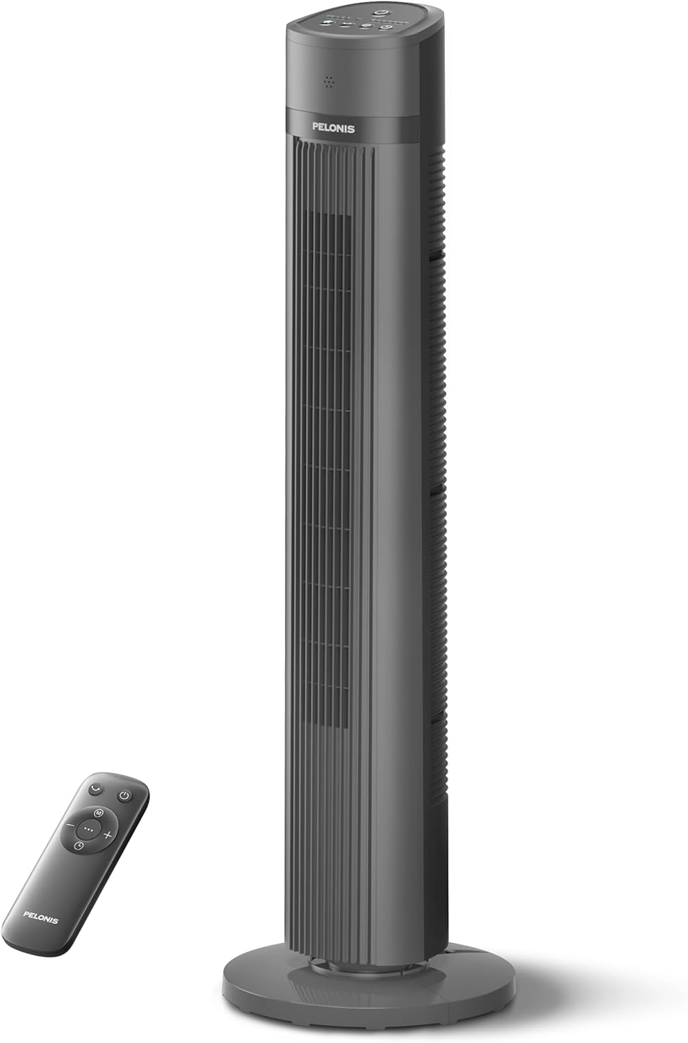 Pelonis 40-Inch Bladeless Tower Fan - Quiet 3-Speed Remote Control, 90° Oscillation, Black