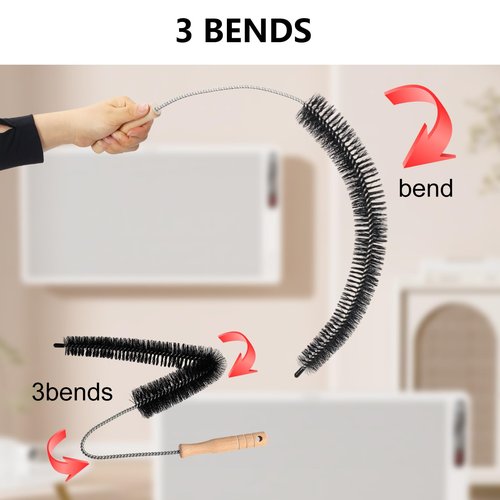 OTAMCO Dryer Vent Cleaning Brush - Lint Removal Cleaner Tool, LongFlexible with Wood Handle (28.7Inches)