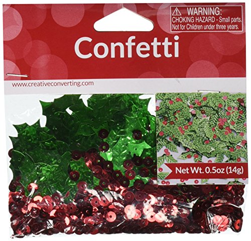 Creative Converting Holly and Berries Foil Confetti, 0.5 oz
