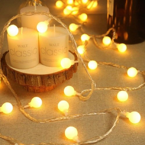 Globe USB String Lights - 20ft 40 LED Warm White Fairy Lights for Party & Home Decoration