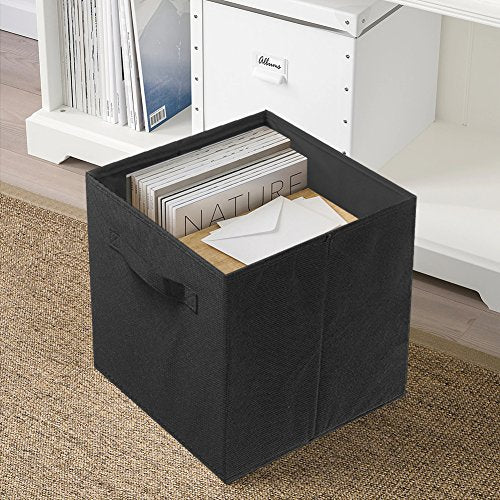 PowerKing Collapsible Storage Cubes - 2 Pack, Black, 10.5"