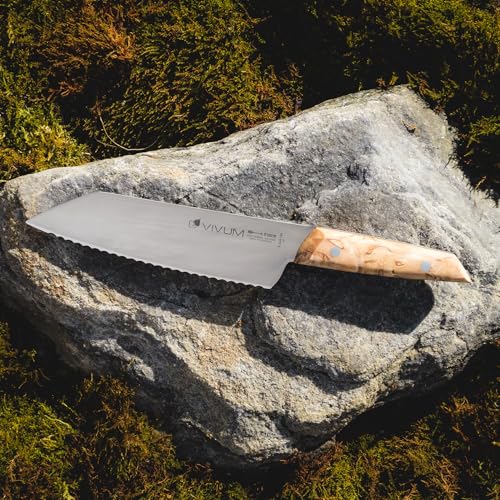 Allround Knife - 7 Inch Serrated Kitchen Utility Knife with Birch Handle, Germany