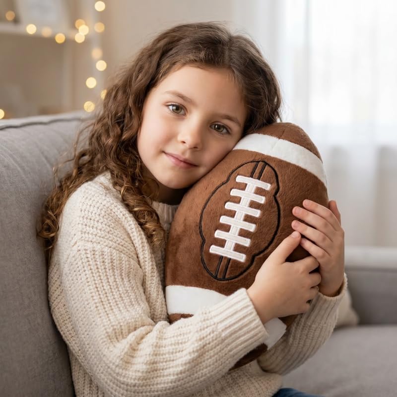 11 Inch Plush Football Pillow - Soft Microfiber Sports Toy for Kids & Fans